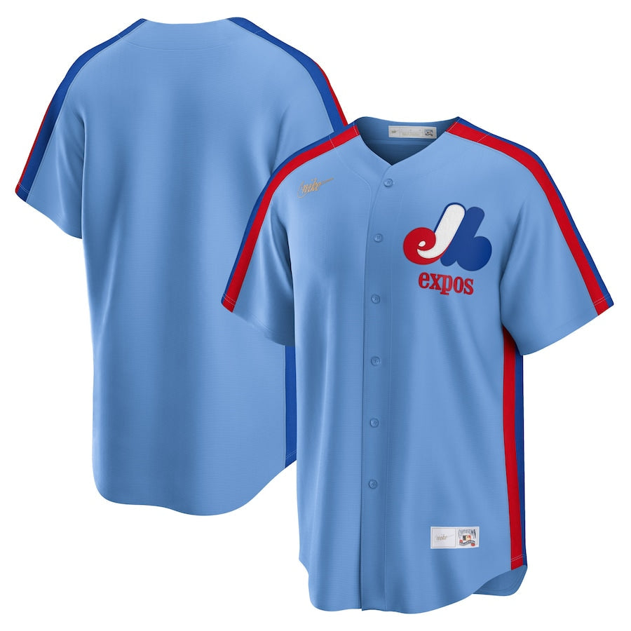 Men s Montreal Expos Nike Light Blue Road Cooperstown Collection Team Jersey Official Team Jersey Sports Fan Apparel Official MLB Team Jersey