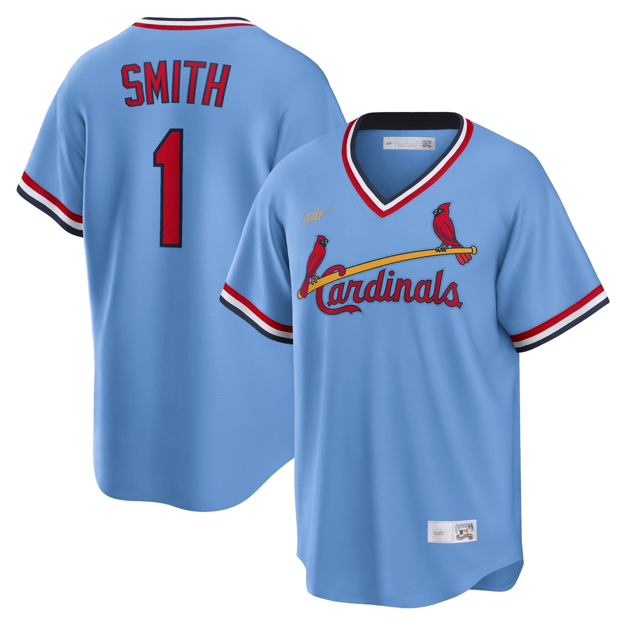 Ozzie Smith St Louis Cardinals Nike Road Cooperstown Collection Player Jersey - Light Blue Official Team Jersey Sports Fan Apparel Official MLB Team