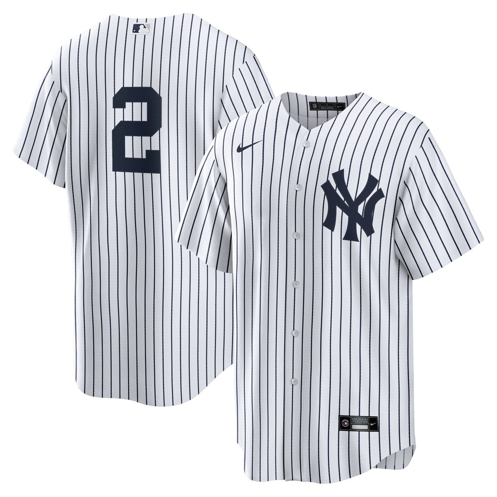 Men s Nike Derek Jeter 2 White New York Yankees Home Official Replica Player Jersey Official Team Jersey Sports Fan Apparel Official MLB Team Jersey