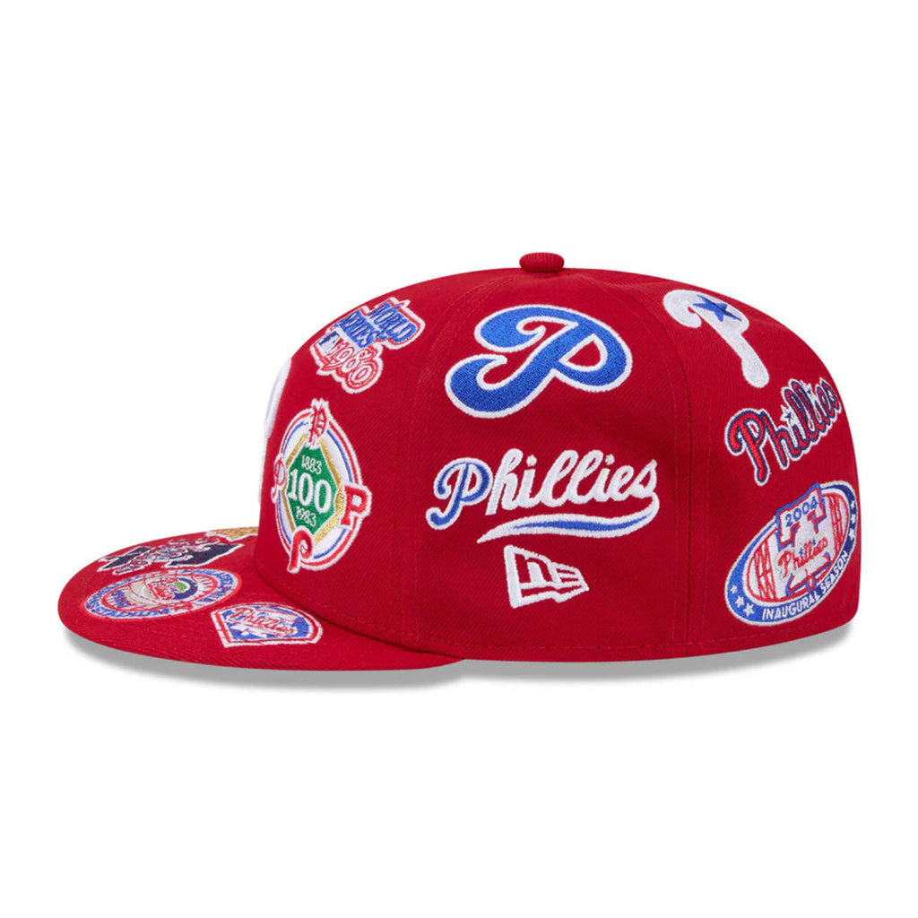 Philadelphia Phillies MLB All Over Patch 59FIFTY Fitted New Era Official Team Hat Sports Fan Cap Official MLB Team Hat Baseball Fan Cap