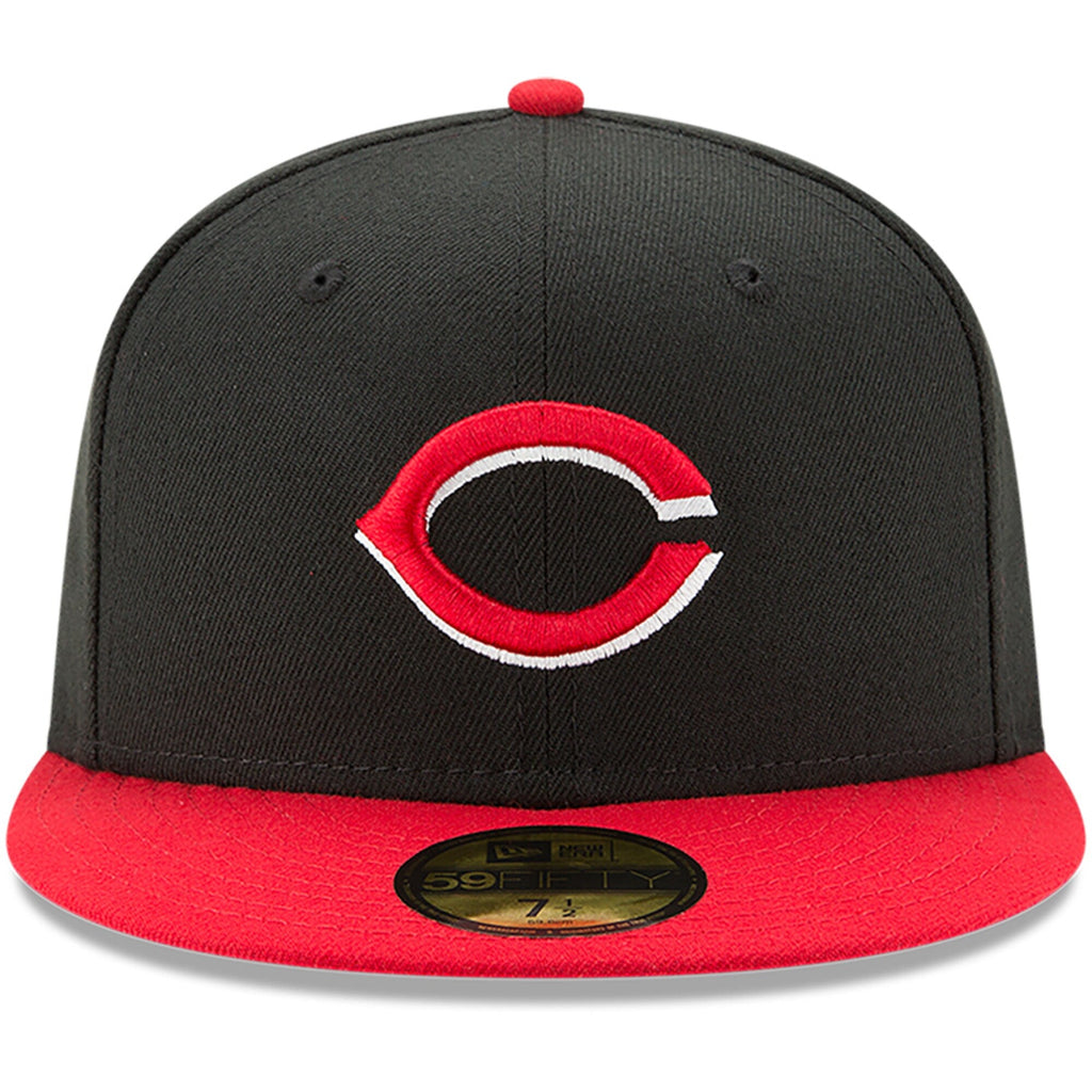 Men s Cincinnati Reds New Era Black Red Alternate Authentic Collection On-Field 59FIFTY Fitted Hat Official Team Hat Sports Fan Cap Official MLB Team