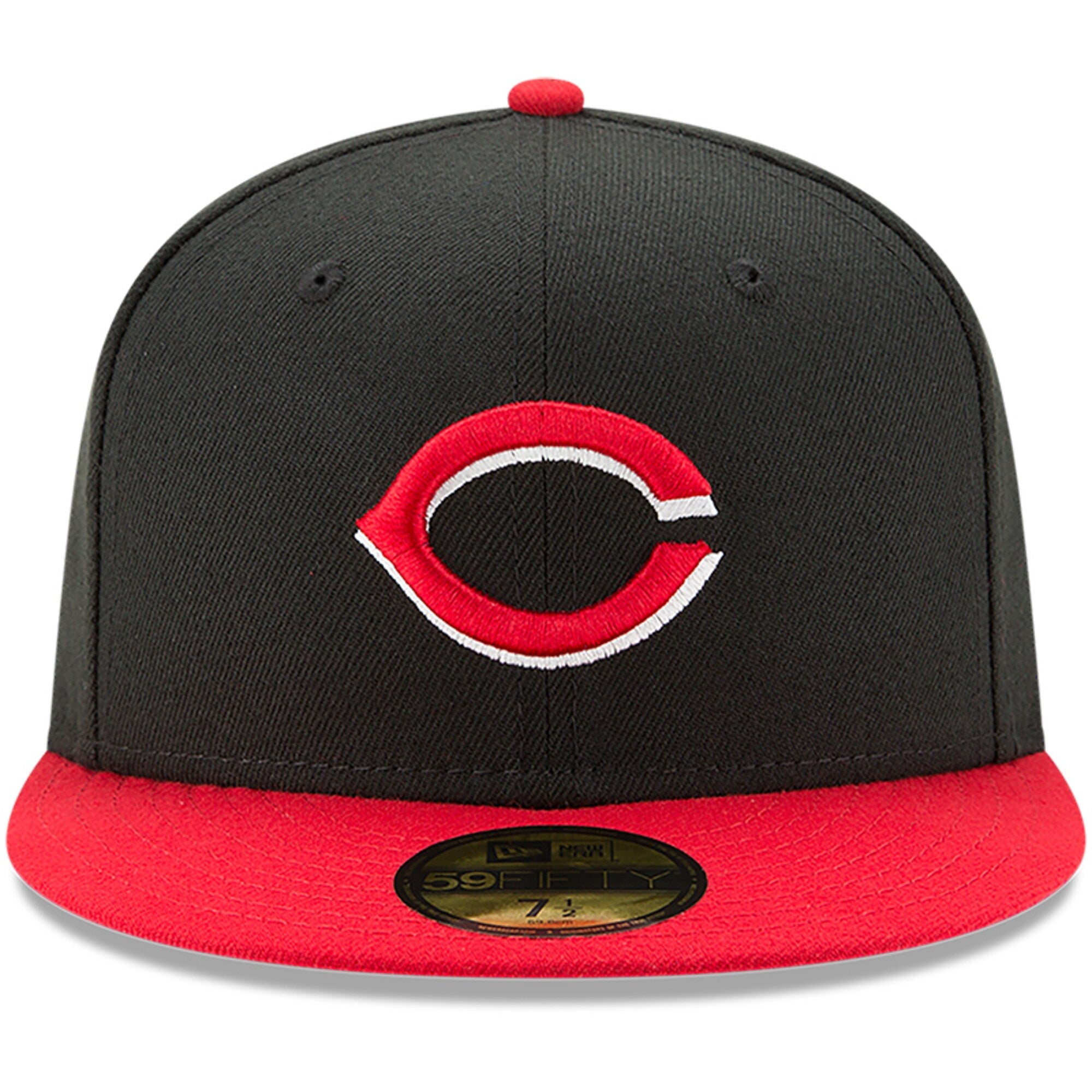 Men s Cincinnati Reds New Era Black Red Alternate Authentic Collection On-Field 59FIFTY Fitted Hat Official Team Hat Sports Fan Cap Official MLB Team