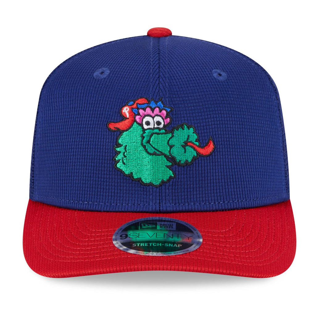 Philadelphia Phillies New Era Deep Blue Red Batting Practice 9SEVENTY Trucker Hat Official Team Hat Sports Fan Cap Official MLB Team Hat Baseball Fan