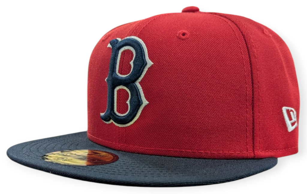 Boston Red Sox Cooperstown Collection 1975 New Era Classics 2 Tone Scarlet Red 59FIFTY Fitted Hat Official Team Hat Sports Fan Cap Official MLB Team