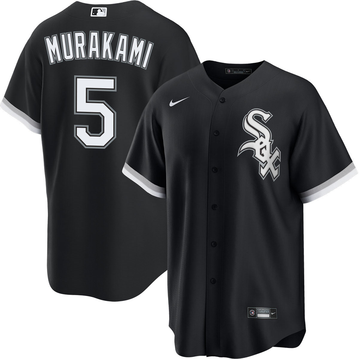 Men s Munetaka Murakami Chicago White Sox NIKE Premium Replica Black Alternate Jersey-Pro Tackle Twill Lettering Official Team Jersey Sports Fan