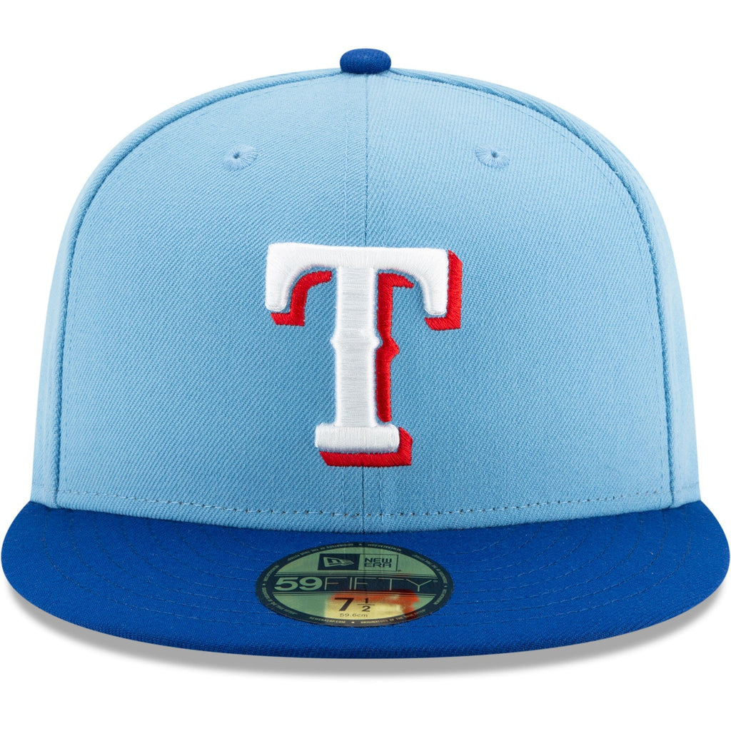 New Era Texas Rangers Light Blue Royal On-Field Authentic Collection 59FIFTY Fitted Hat Official Team Hat Sports Fan Cap Official MLB Team Hat