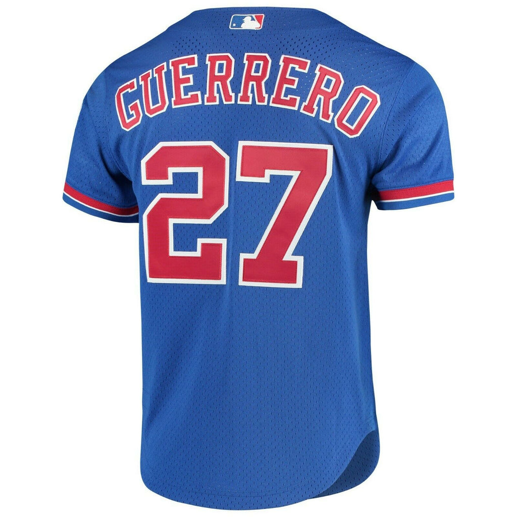 Men s Montreal Expos Vladimir Guerrero Mitchell And Ness Royal 2002 Authentic Cooperstown Collection Mesh Batting Practice Jersey Official Team