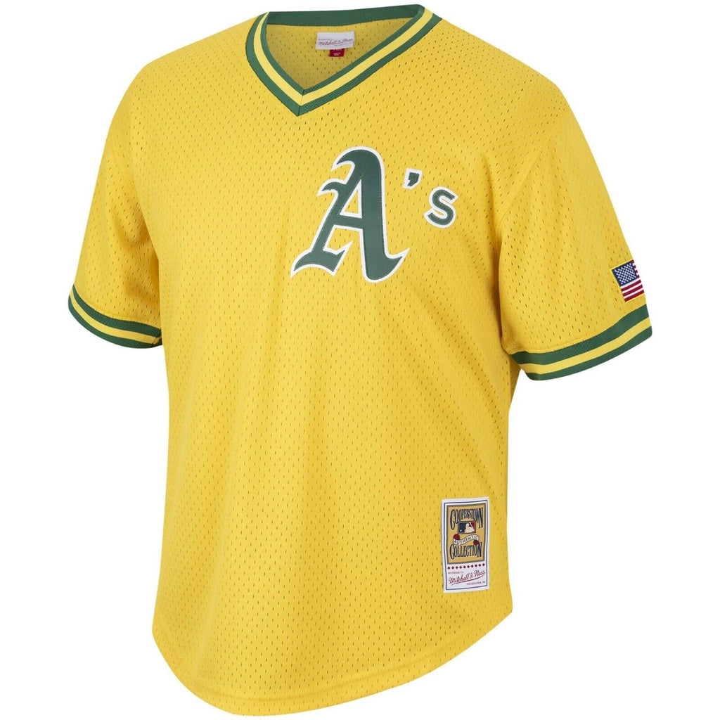 Mitchell And Ness Oakland Athletics Mark McGwire 1990 Cooperstown Collection Authentic Practice Jersey - Yellow Official Team Jersey Sports Fan