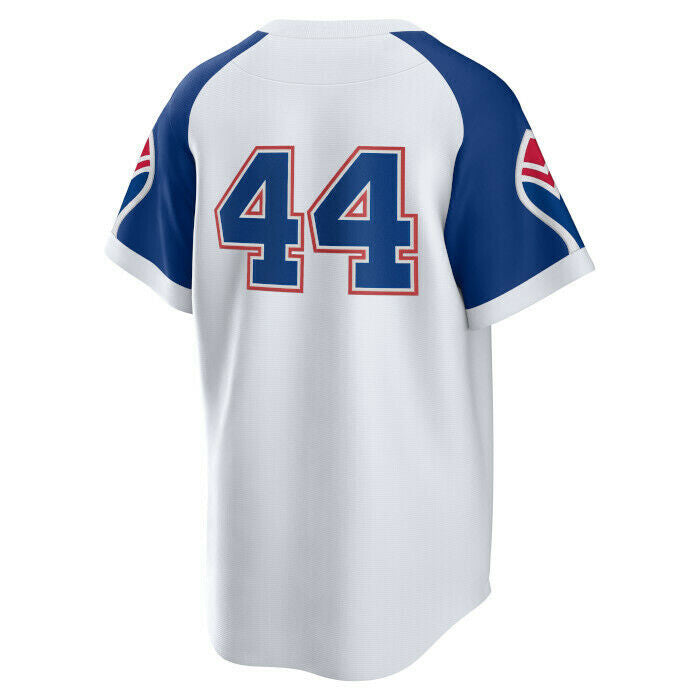 Nike Men s Atlanta Braves Hank Aaron Cooperstown Collection Home Replica Cool Base Jersey Official Team Jersey Sports Fan Apparel Official MLB Team