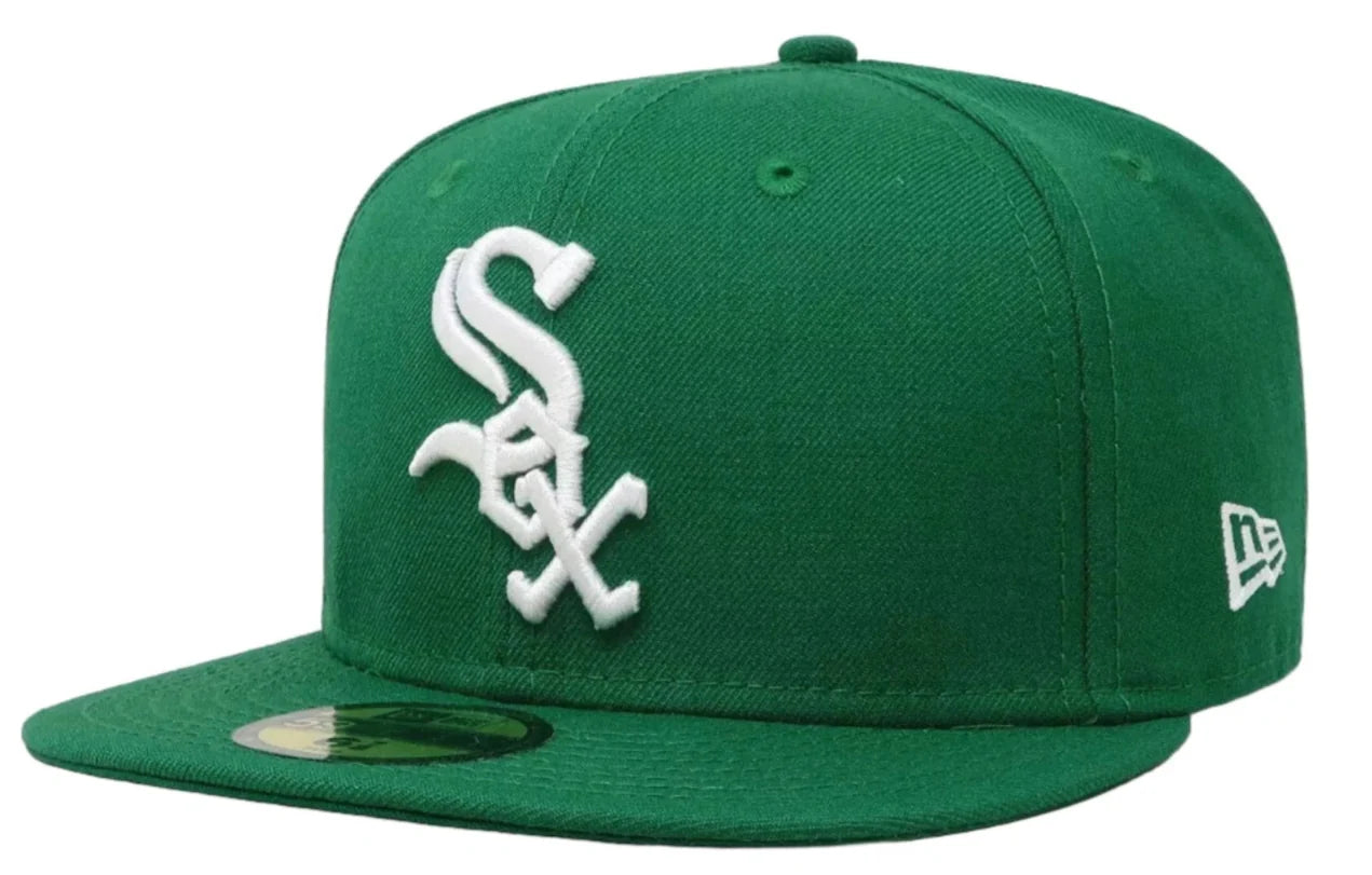 Chicago White Sox New Era Kelly Green Halfway To St Patrick s Day 59FIFTY Fitted Hat Official Team Hat Sports Fan Cap Official MLB Team Hat Baseball