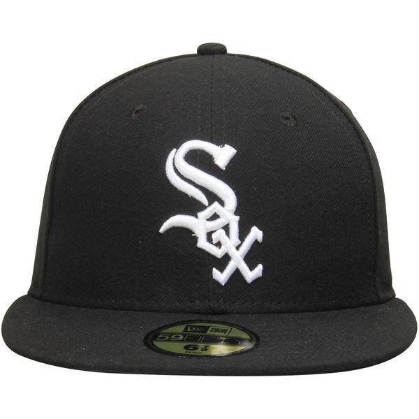 Men s Chicago White Sox New Era Black Game Authentic Collection On-Field 59FIFTY Fitted Hat Official Team Hat Sports Fan Cap Official MLB Team Hat