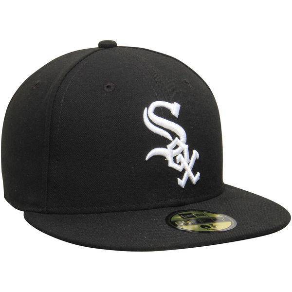 Men s Chicago White Sox New Era Black Game Authentic Collection On-Field 59FIFTY Fitted Hat Official Team Hat Sports Fan Cap Official MLB Team Hat