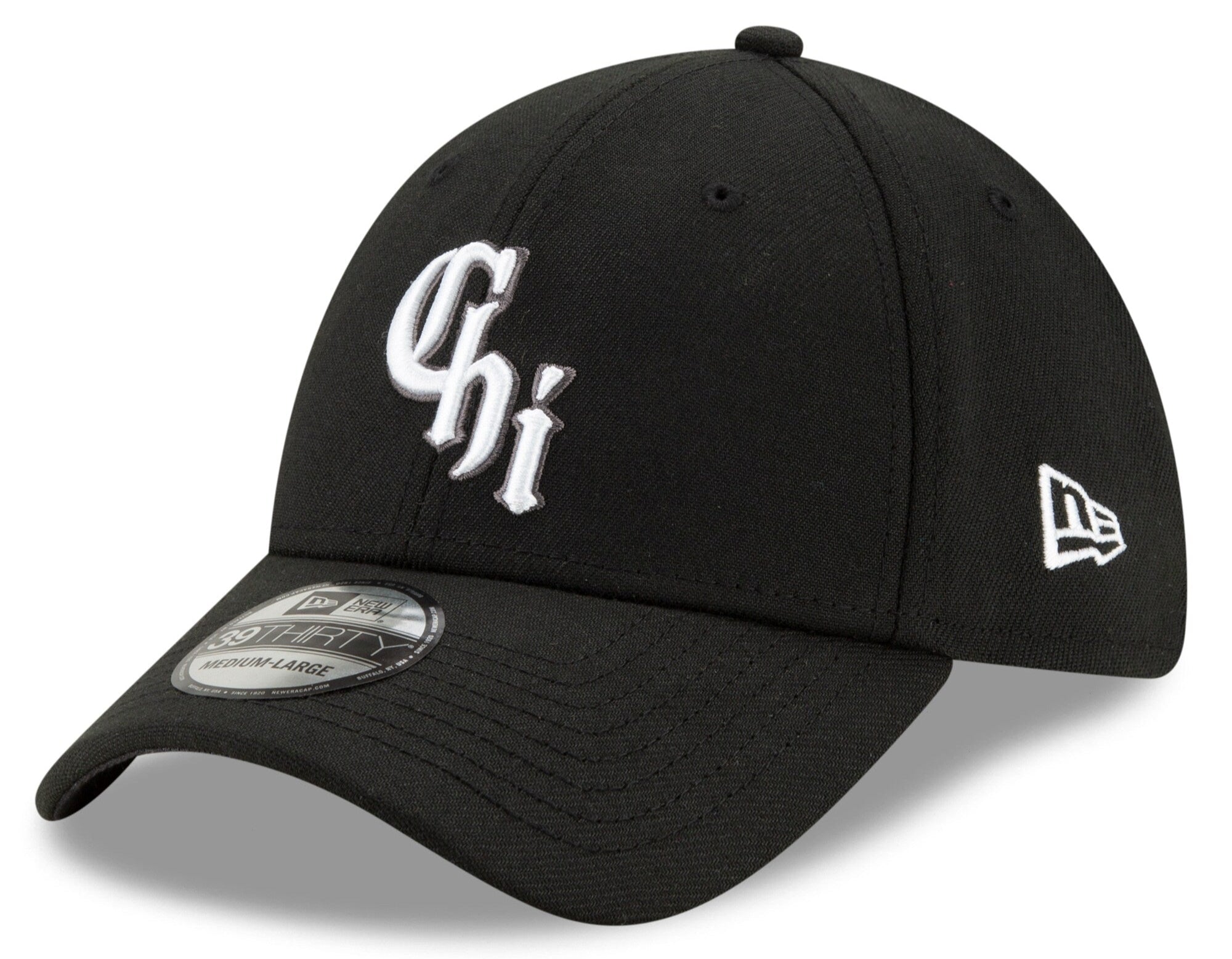 Men s Chicago White Sox New Era Black City Connect 39THIRTY Flex Hat Official Team Hat Sports Fan Cap Official MLB Team Hat Baseball Fan Cap