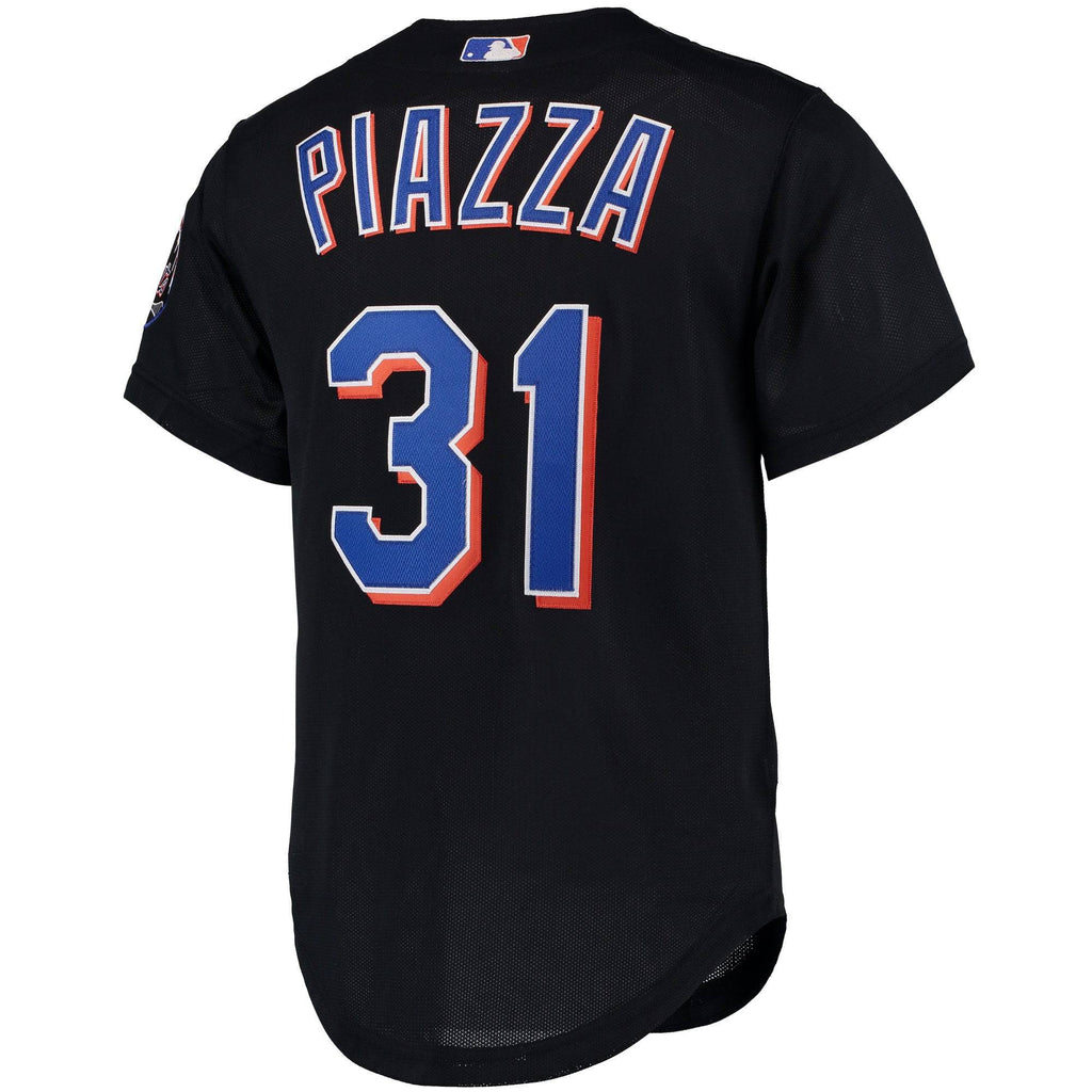 Men s New York Mets Mike Piazza Mitchell And Ness Black Cooperstown Collection Mesh Batting Practice Jersey Official Team Jersey Sports Fan Apparel