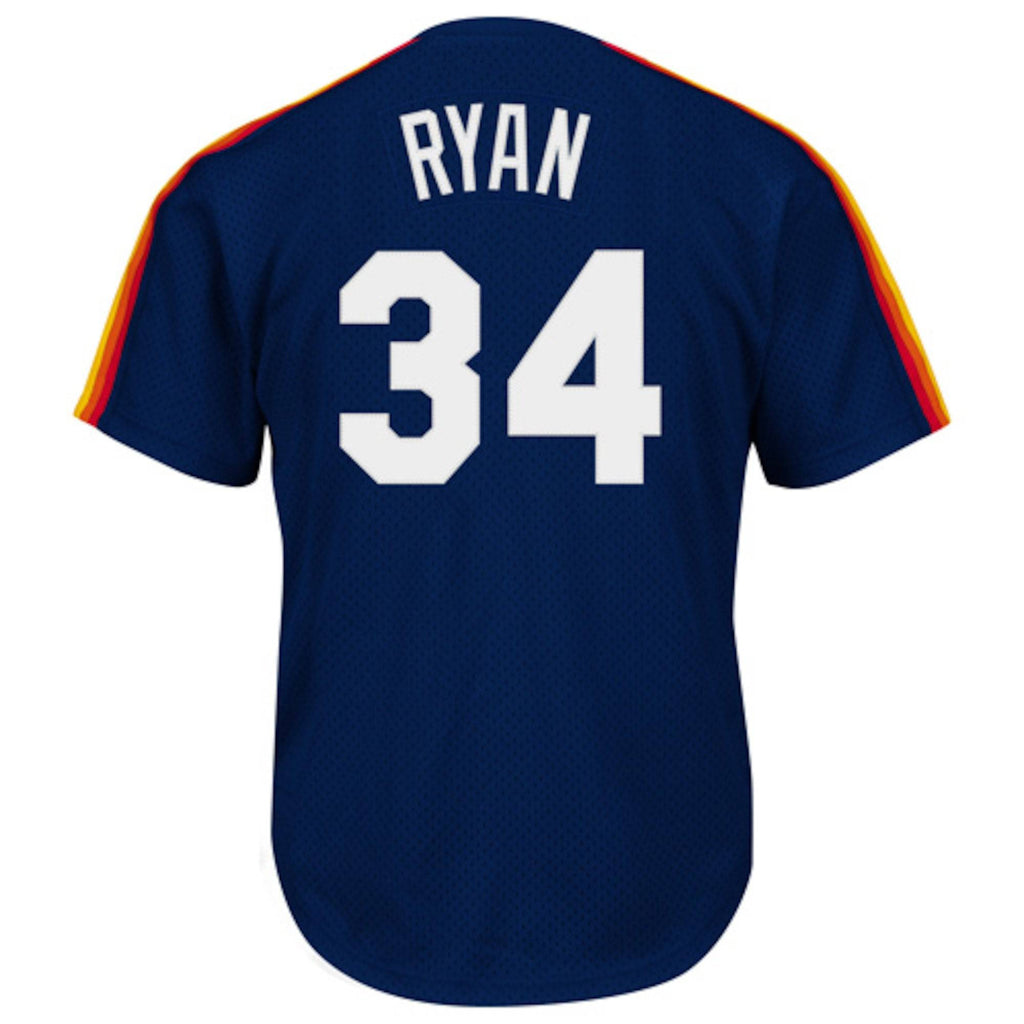 Men s Houston Astros Nolan Ryan Mitchell And Ness Navy 1988 Authentic Cooperstown Collection Mesh Batting Practice Jersey Official Team Jersey Sports
