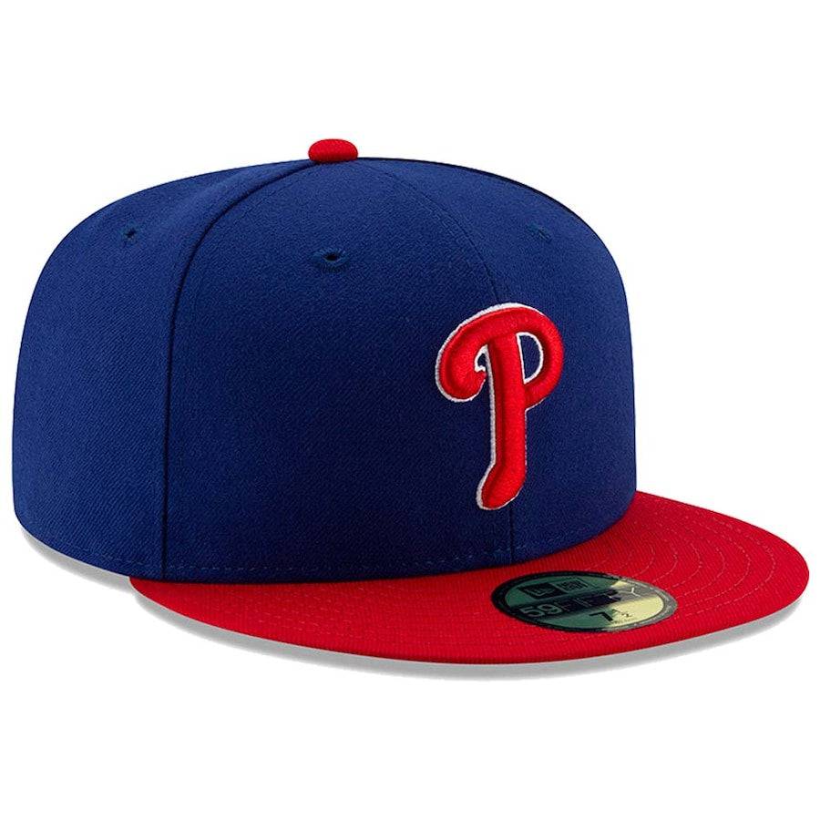 Mens New Era MLB Philadelphia Phillies Authentic On Field Alternate 59FIFTY Hat Official Team Hat Sports Fan Cap Official MLB Team Hat Baseball Fan