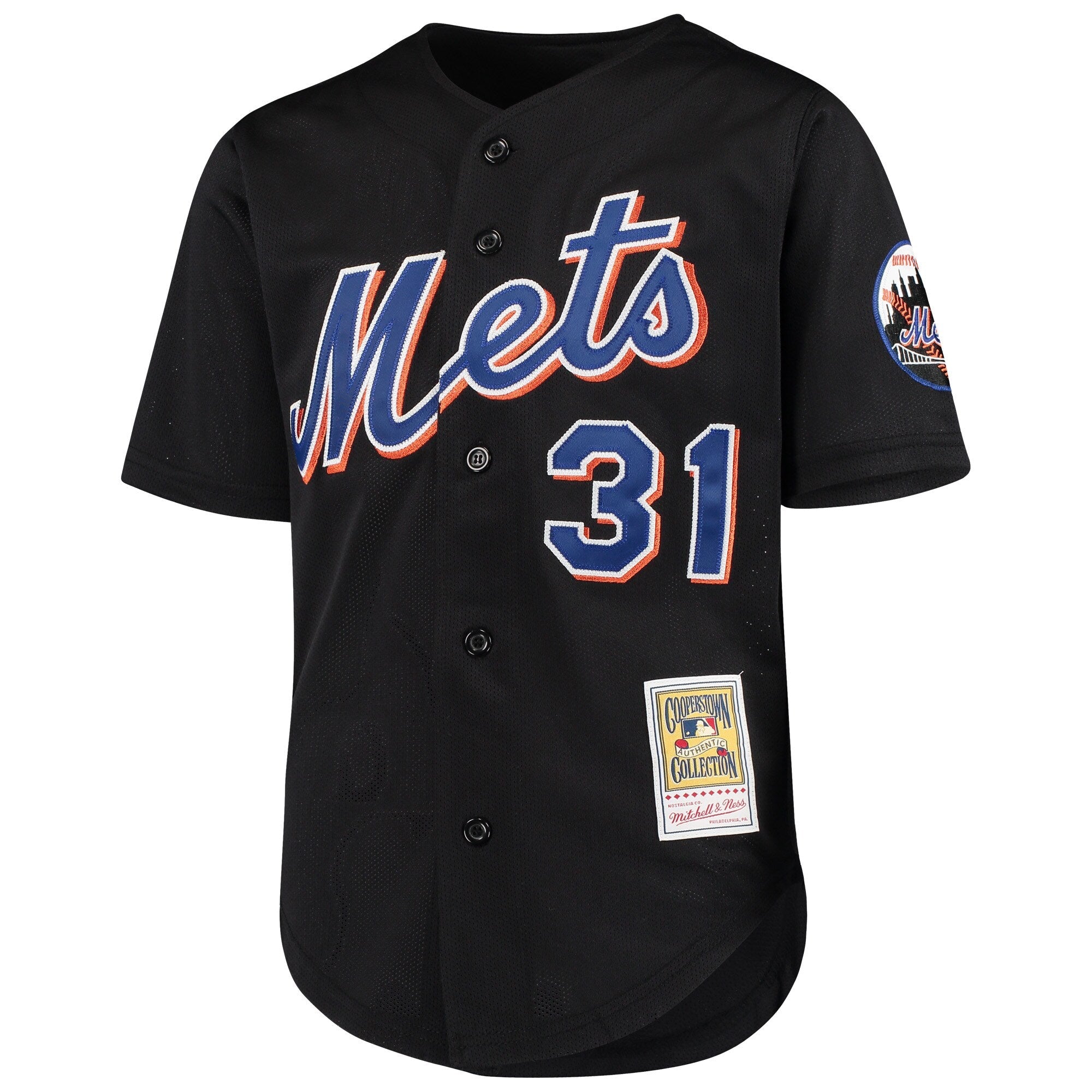 Youth New York Mets Mike Piazza Mitchell And Ness Black Cooperstown Collection Batting Practice Jersey Official Team Jersey Sports Fan Apparel