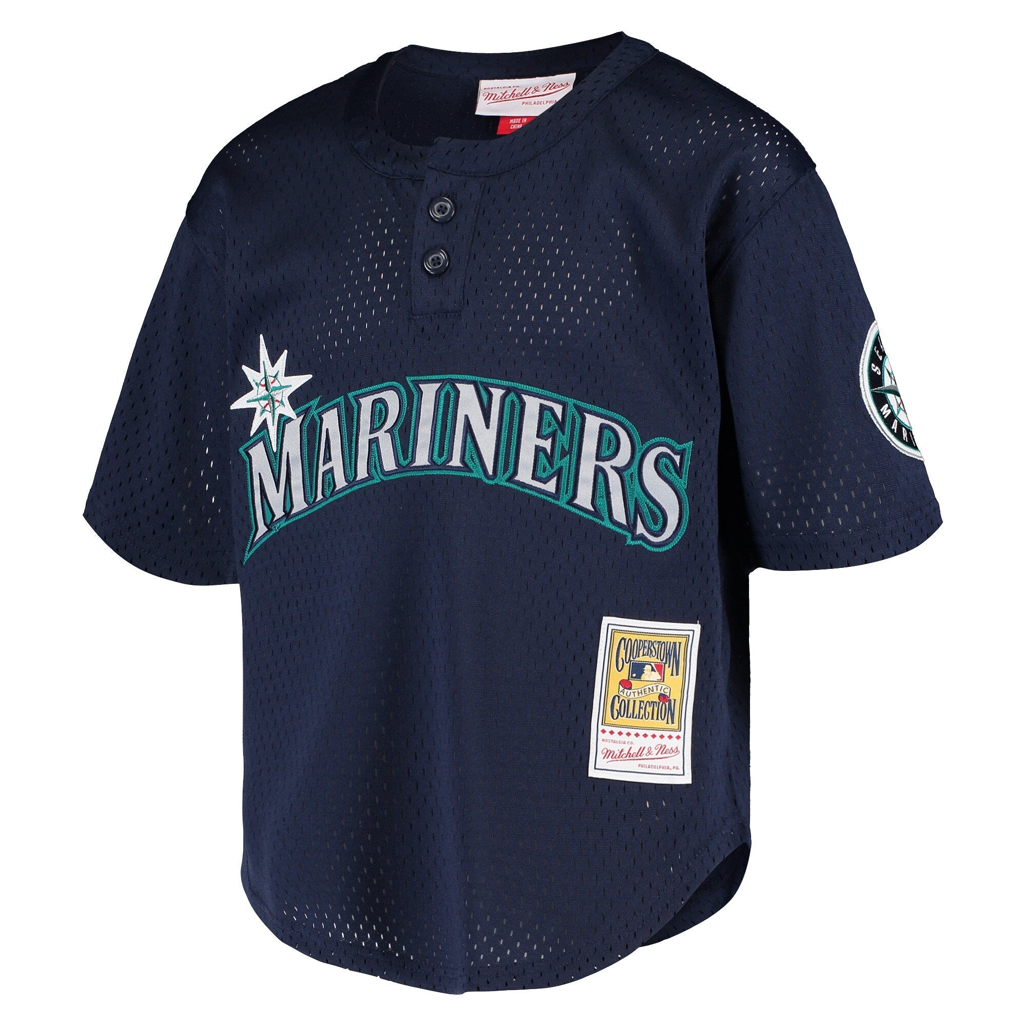 Youth Seattle Mariners Ken Griffey Jr Mitchell And Ness Navy Cooperstown Collection Mesh Batting Practice Jersey Official Team Jersey Sports Fan