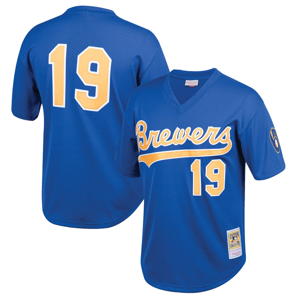 Youth Milwaukee Brewers Robin Yount Mitchell And Ness Royal Cooperstown Collection Mesh Batting Practice Jersey Official Team Jersey Sports Fan