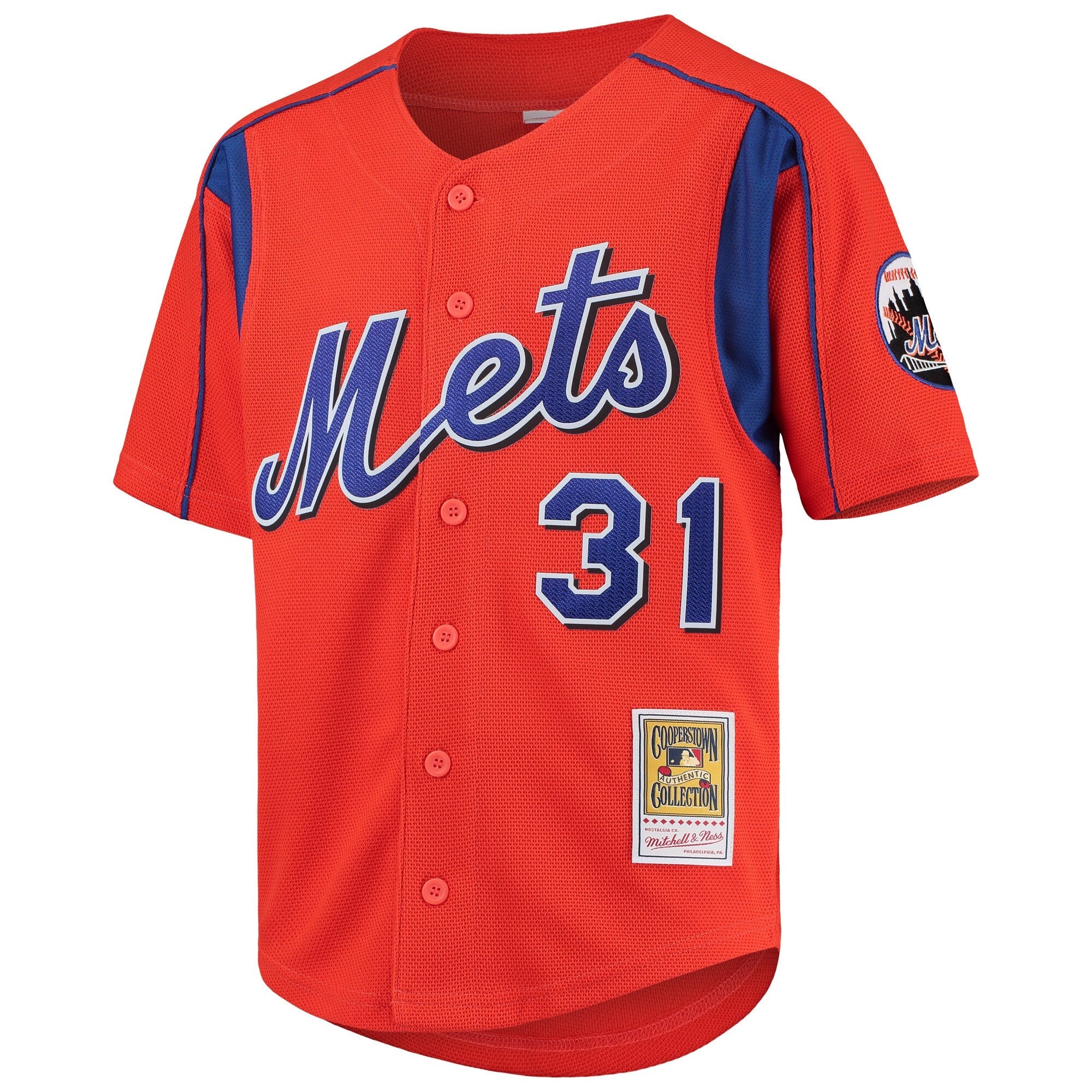 Men s Mike Piazza New York Mets Mitchell And Ness Cooperstown Collection Mesh Batting Practice Jersey - Orange Official Team Jersey Sports Fan