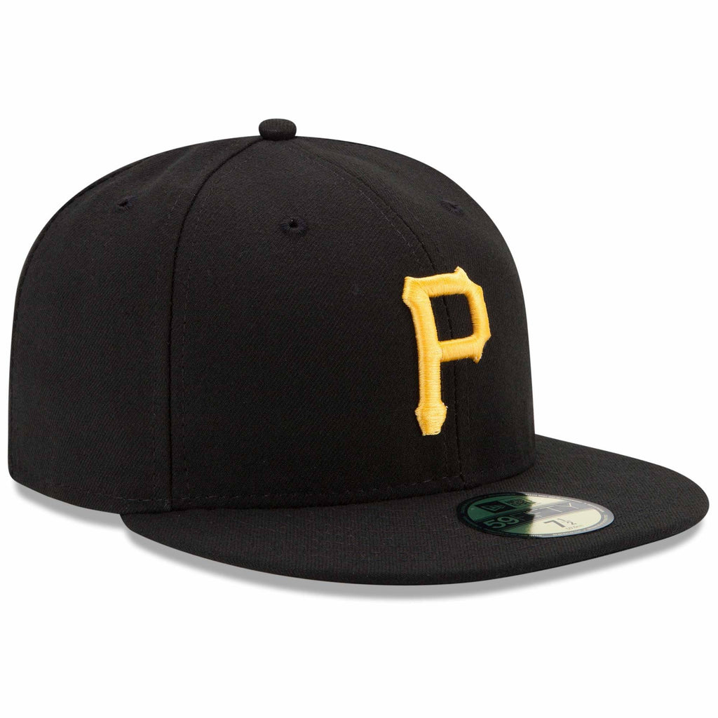 Men s Pittsburgh Pirates New Era Black Game Authentic Collection On-Field 59FIFTY Fitted Hat Official Team Hat Sports Fan Cap Official MLB Team Hat