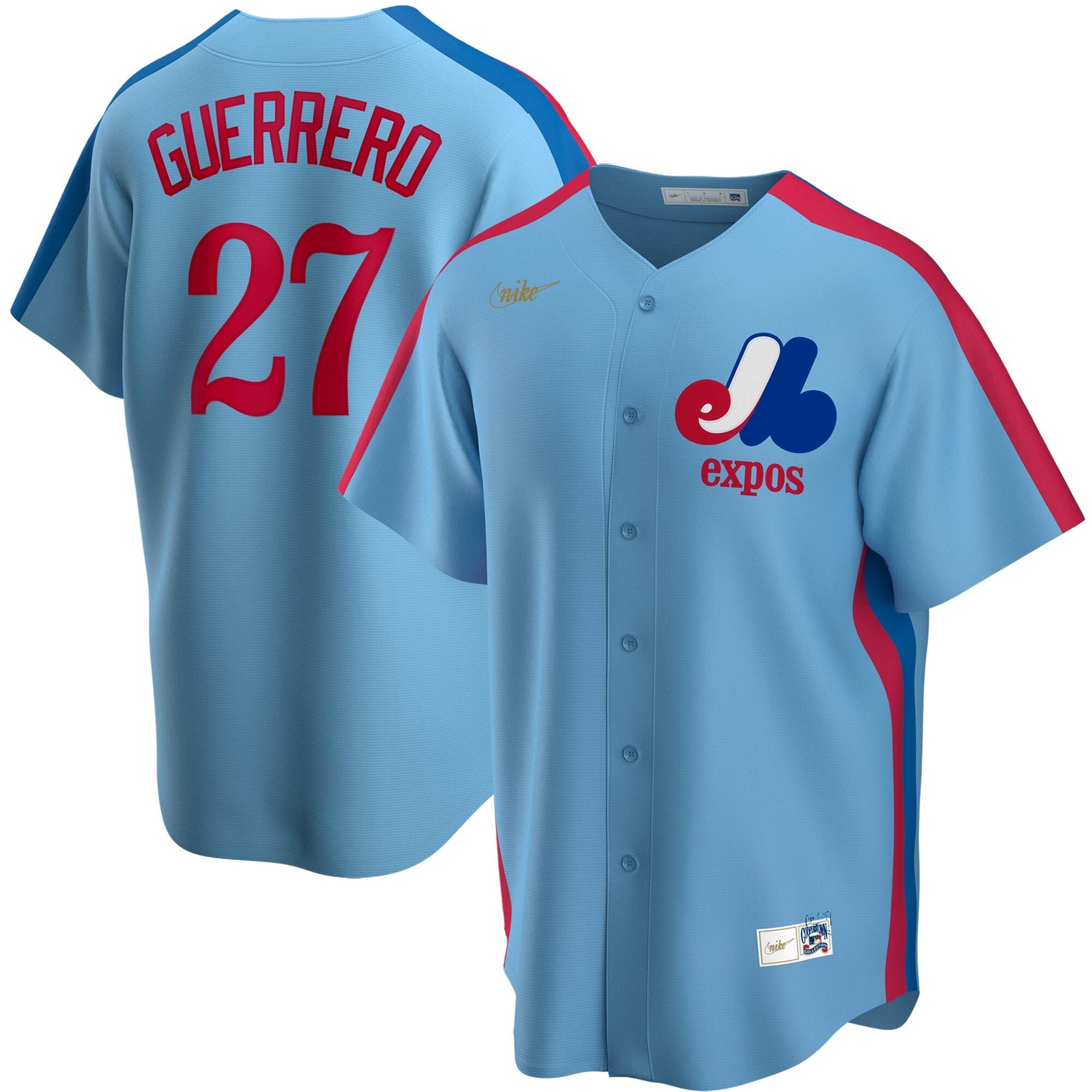Men s Montreal Expos Vladimir Guerrero Nike Light Blue Road Cooperstown Collection Team Jersey Official Team Jersey Sports Fan Apparel Official MLB