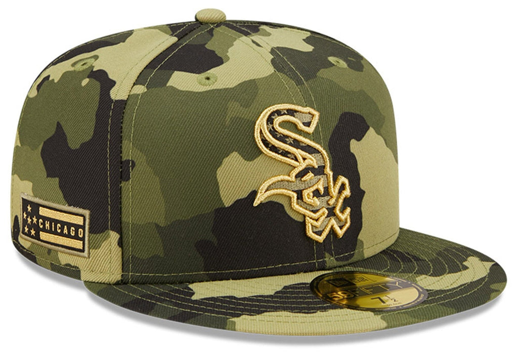 Chicago White Sox New Era 2022 MLB Armed Forces Day On-Field 59FIFTY Fitted Hat - Camo Official Team Hat Sports Fan Cap Official MLB Team Hat