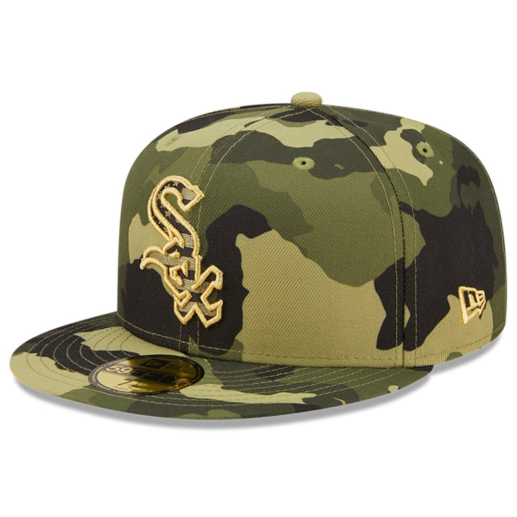 Chicago White Sox New Era 2022 MLB Armed Forces Day On-Field 59FIFTY Fitted Hat - Camo Official Team Hat Sports Fan Cap Official MLB Team Hat