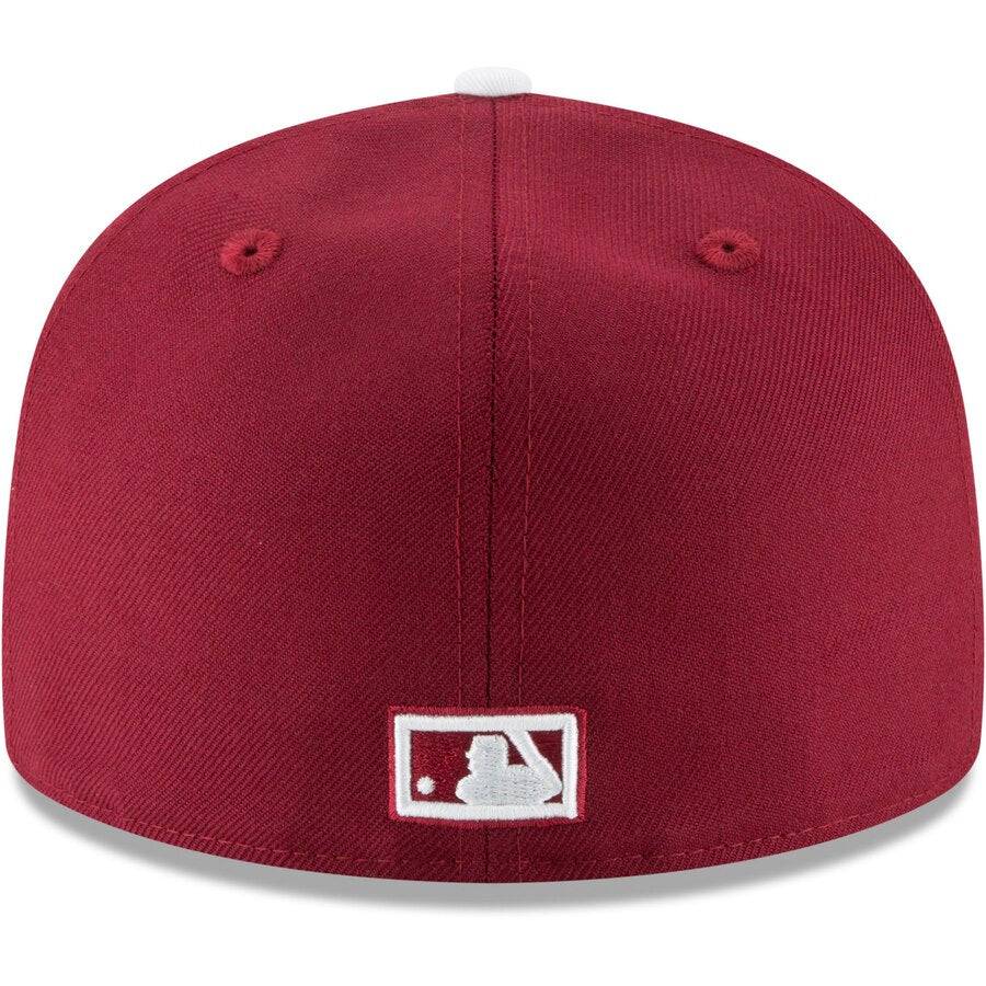 Men s Philadelphia Phillies New Era Maroon Cooperstown Collection Wool 59FIFTY Fitted Hat Official Team Hat Sports Fan Cap Official MLB Team Hat