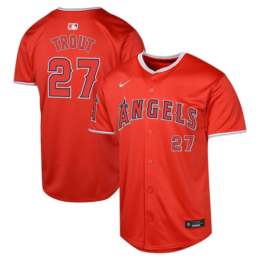 NIKE Youth Mike Trout Los Angeles Angels Red Alternate Limited Jersey Official Team Jersey Sports Fan Apparel Official MLB Team Jersey Baseball Fan